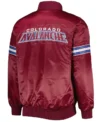 Colorado Avalanche Burgundy Satin Jacket Back