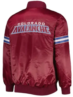 Colorado Avalanche Burgundy Satin Jacket Back