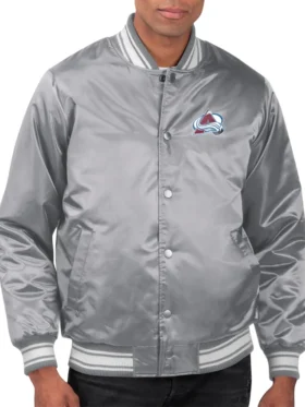 Colorado Avalanche Grey Printed Team Logo Jacket