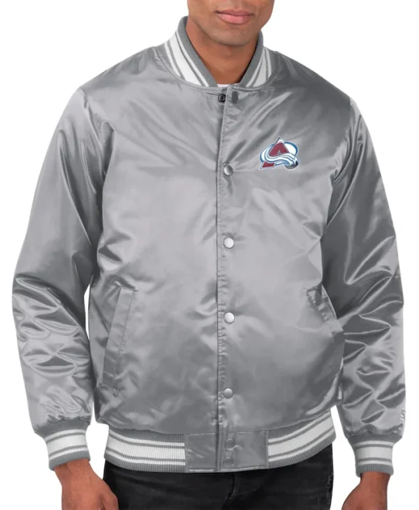 Colorado Avalanche Grey Printed Team Logo Jacket