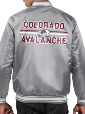 Colorado Avalanche Grey Printed Team Logo Jacket Back