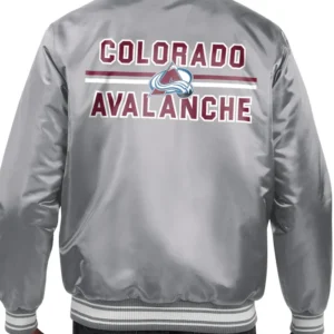 Colorado Avalanche Grey Printed Team Logo Jacket Back