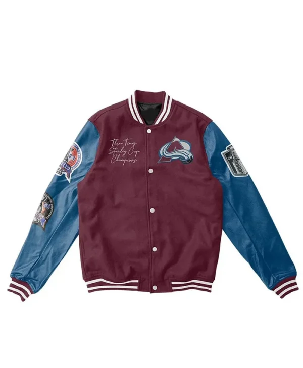 Colorado Avalanche Maroon And Blue Varsity Jacket