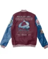 Colorado Avalanche Maroon And Blue Varsity Jacket Back