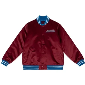 Colorado Avalanche Maroon Bomber Satin Jacket