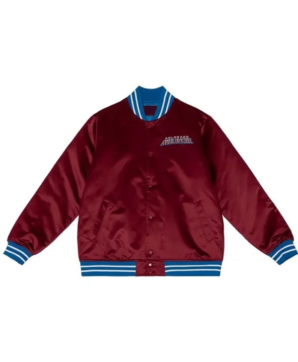 Colorado Avalanche Maroon Bomber Satin Jacket