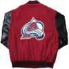 Colorado Avalanche Red And Black Vintage Varsity Jacket Back