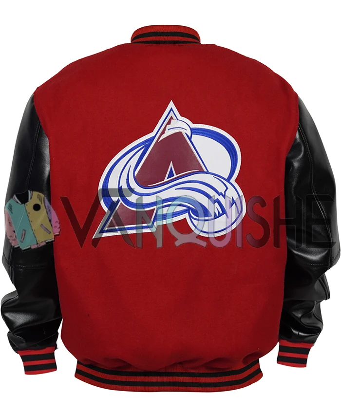 Colorado Avalanche Red And Black Vintage Varsity Jacket bsck