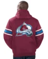 Colorado Avalanche Red Hooded Jacket Back