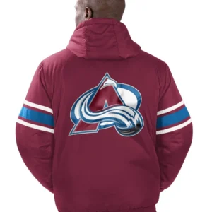 Colorado Avalanche Red Hooded Jacket Back