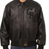 Colorado Rockies Black Leather Bomber Jacket