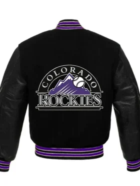 Colorado Rockies Black Purple Varsity Jacket