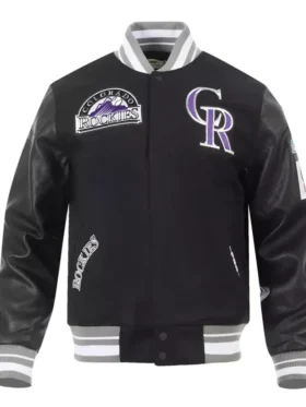 Colorado Rockies Black Varsity Wool Jacket