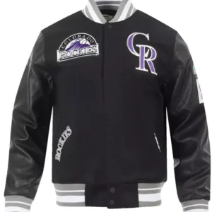 Colorado Rockies Black Varsity Wool Jacket