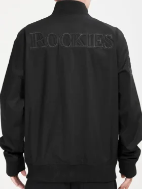 Colorado Rockies Black Zip Bomber Jacket