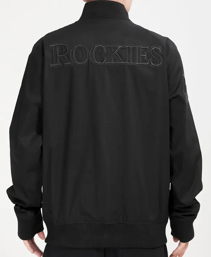 Colorado Rockies Black Zip Bomber Jacket