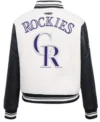 Colorado Rockies White Black Varsity Wool Jacket