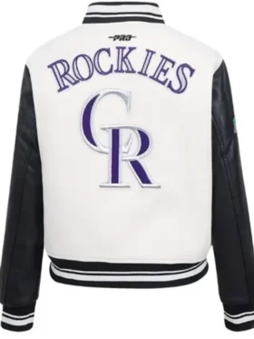 Colorado Rockies White Black Varsity Wool Jacket