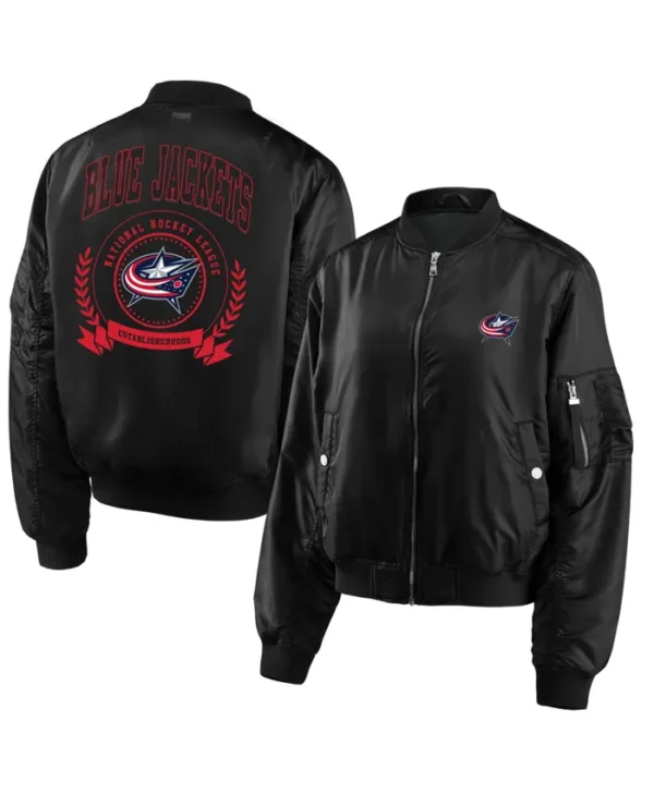 Columbus Blue Jackets Black Ma 1 Bomber Jacket