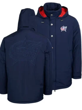 Columbus Blue Jackets Coach Navy Blue Hooded Jacket