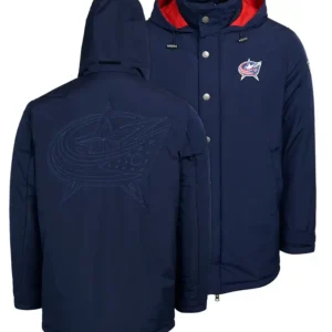 Columbus Blue Jackets Coach Navy Blue Hooded Jacket