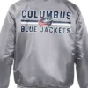 Columbus Blue Jackets Grey Full Snap Bomber Jacket Back