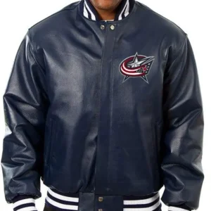 Columbus Blue Jackets Leather Bomber Jacket