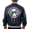 Columbus Blue Jackets Leather Bomber Jacket Back