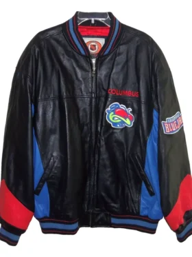 Columbus Blue Jackets Leather Vintage Bomber Jacket