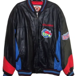 Columbus Blue Jackets Leather Vintage Bomber Jacket