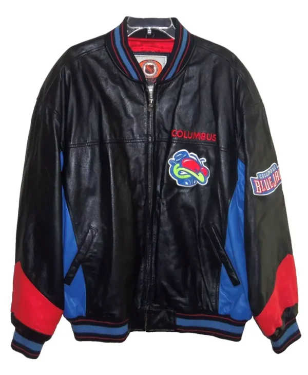 Columbus Blue Jackets Leather Vintage Bomber Jacket