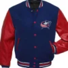 Columbus Blue Jackets Navy Blue And Red Varsity Jacket