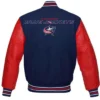 Columbus Blue Jackets Navy Blue And Red Varsity Jacket Back