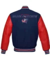 Columbus Blue Jackets Navy Blue And Red Varsity Jacket Back