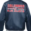 Columbus Blue Jackets Navy Blue Satin Full Snap Jacket Back