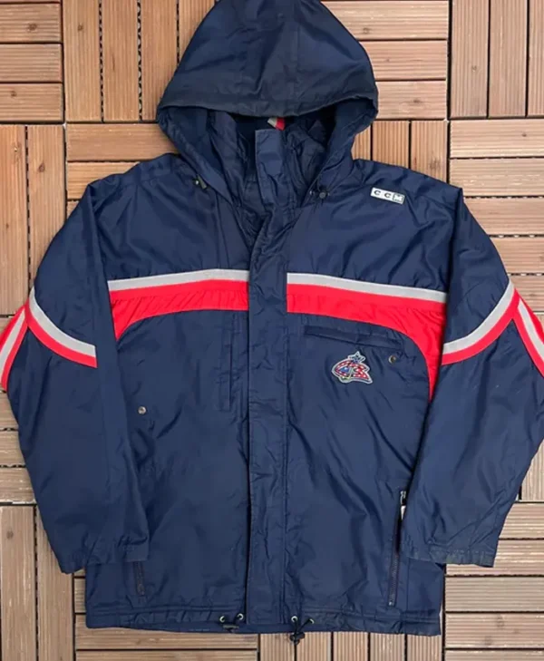 Columbus Blue Jackets Navy Blue Vintage Hooded Jacket