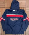 Columbus Blue Jackets Navy Blue Vintage Hooded Jacket Back