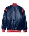 Columbus Blue Jackets Satin Full Snap Bomber Jacket Back