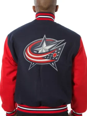Columbus Blue Jackets Wool Varsity Jacket Back