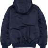 Cubs Navy Blue Hooded Ma 1 Bomber Jacket Back