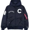 Cubs Navy Blue Hooded Ma1 Bomber Jacket
