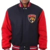 Cummings Florida Panthers Two Tone Navy and Red Wool Jacket