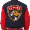 Cummings Florida Panthers Two Tone Navy and Red Wool Jacket Back