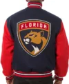 Cummings Florida Panthers Two Tone Navy and Red Wool Jacket Back