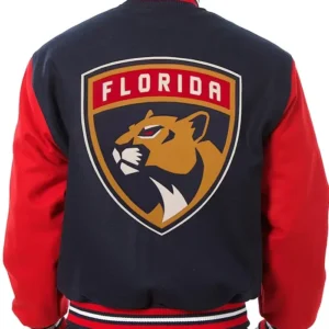 Cummings Florida Panthers Two Tone Navy and Red Wool Jacket Back