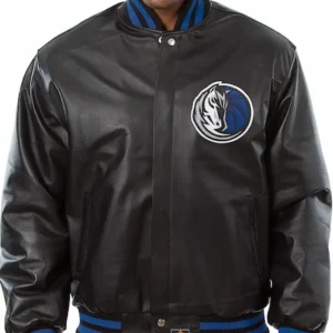 Dallas Maverick Black Bomber Leather Jacket