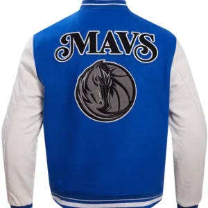 Dallas Maverick Royal And White Wool Varsity Jacket