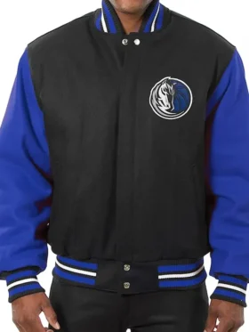 Dallas Mavericks Black And Blue Wool Varsity Jacket