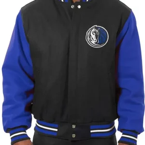Dallas Mavericks Black And Blue Wool Varsity Jacket