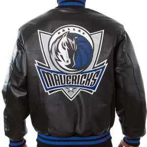 Dallas Mavericks Black Bomber Leather Jacket
